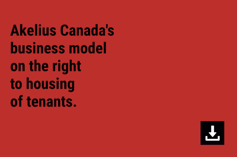 Canada: Akelius Canada’s business model on the right to housing of tenants.