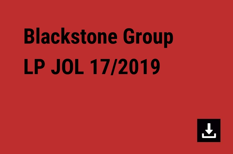 Blackstone Group LP JOL 17/2019