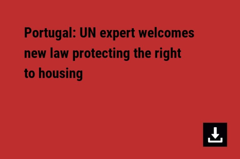 Portugal: UN expert welcomes new law protecting the right to housing